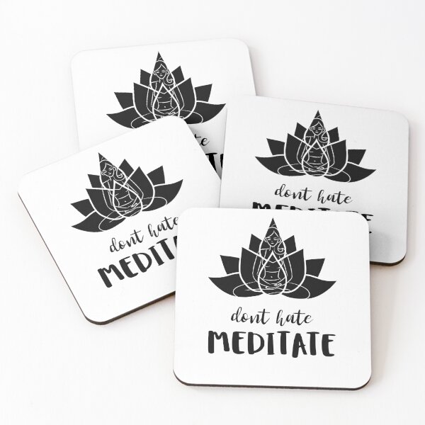 Item preview, Dont Hate Meditate Yoga Flower  designed and sold by QM Designing.