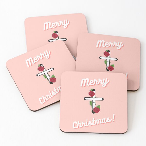 Item preview, Merry Christmas With Cross And Roses designed and sold by ArtbyCharmante.