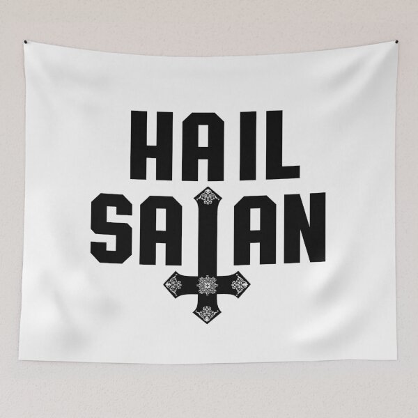 Item preview, Hail Satan | Black on White | Satanic designed and sold by SatanicClothing.