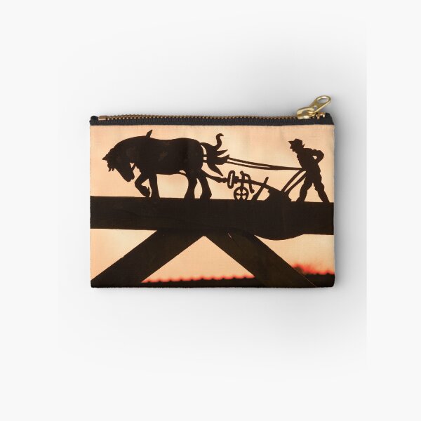 Item preview, Farmer and Horse on farm gate at sunset designed and sold by Tony Skerl.