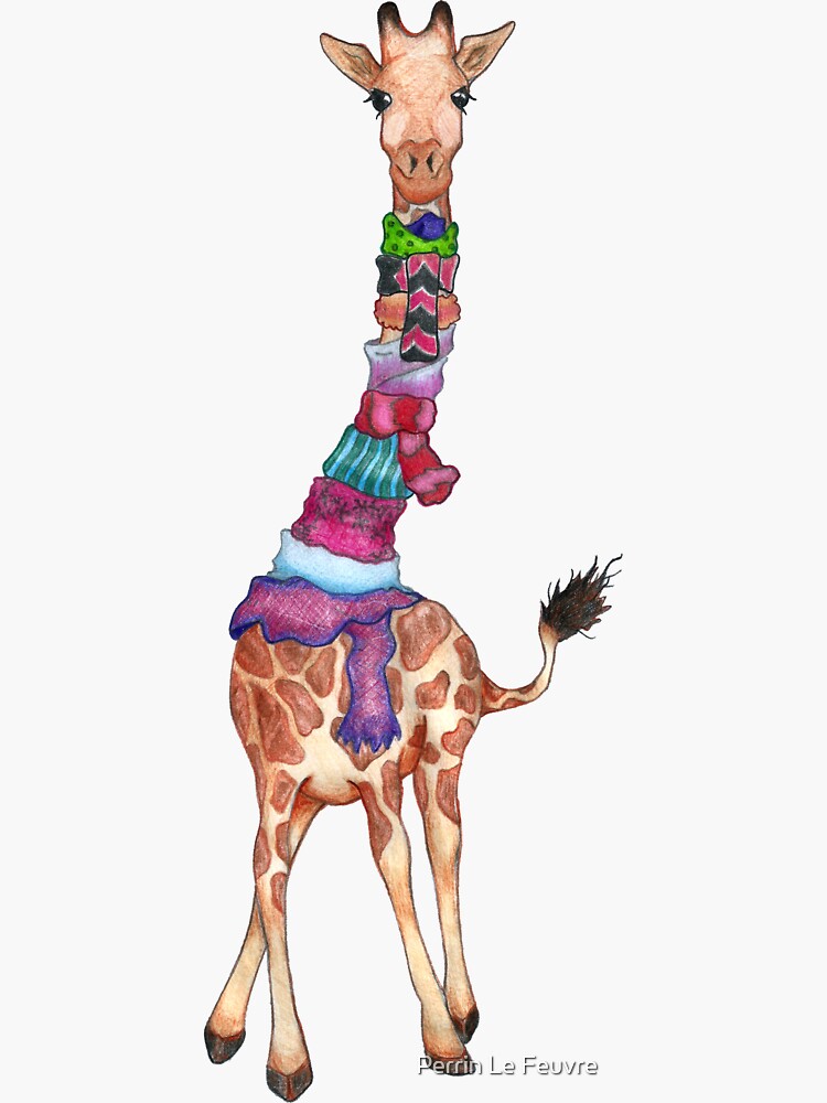 Cold Outside - Cute Giraffe Illustration by PerrinLeFeuvre