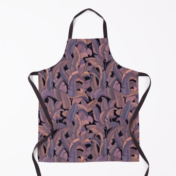 Item preview, Purple leaves on black. Strelitzia leaves pattern designed and sold by Antonina Sotnikova.