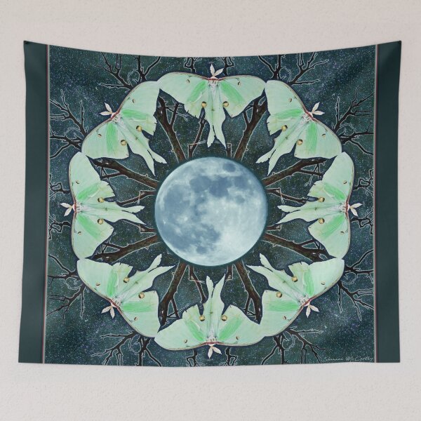 Item preview, Luna Moth and Full Moon Mandala designed and sold by Shannon McCarthy.