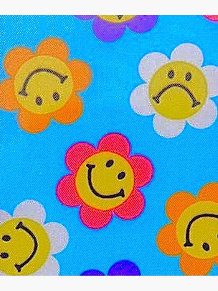 Indie Smiley Face Flowers Postcard By Manii07 Redbubble