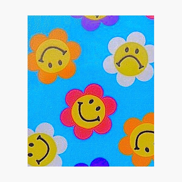 Indie Smiley Face Flowers Photographic Print By Manii07 Redbubble