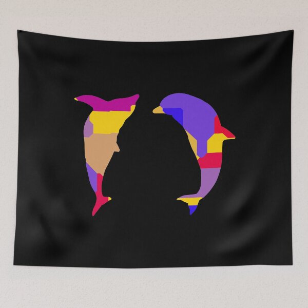 Item preview, Two jumping dolphins silhouette designed and sold by MIRO3D.
