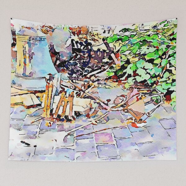 Item preview, L'Aquila: bells and lamp under the tree designed and sold by Giuseppe Cocco.