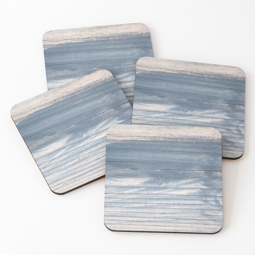 Blue wood texture Coasters (Set of 4)