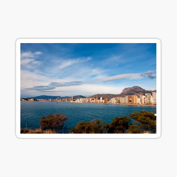 La playa de Levante de Benidorm Costa Blanca España Pegatina