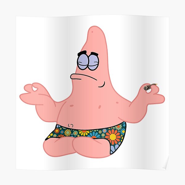 Hippie Patrick Star Poster By Kjerstiana Redbubble