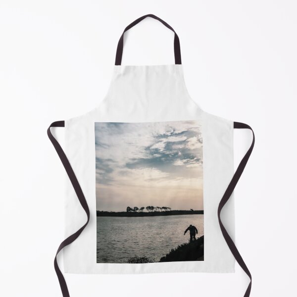 Item preview, An old man in sunset darkness moment where the ocean meet the valley with Eucalyptus trees designed and sold by OMCreative.