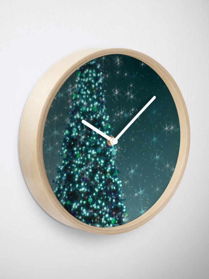 Alternate view of Blue Christmas Tree Clock