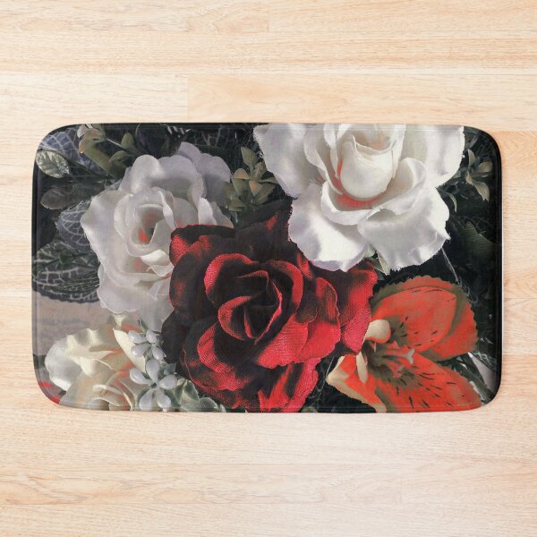 Item preview, Red And White Flower Rose Print designed and sold by Mary Riley.