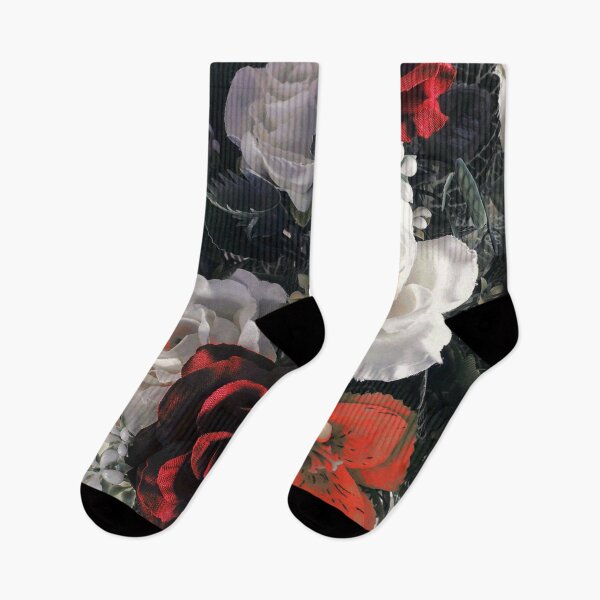 Item preview, Red And White Flower Rose Print designed and sold by Mary Riley.
