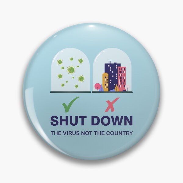 Item preview,  Shut down the virus not the country, glass dome , right and wrong signs  shut down coronavirus, shut down covid 19,  designed and sold by SGS-.