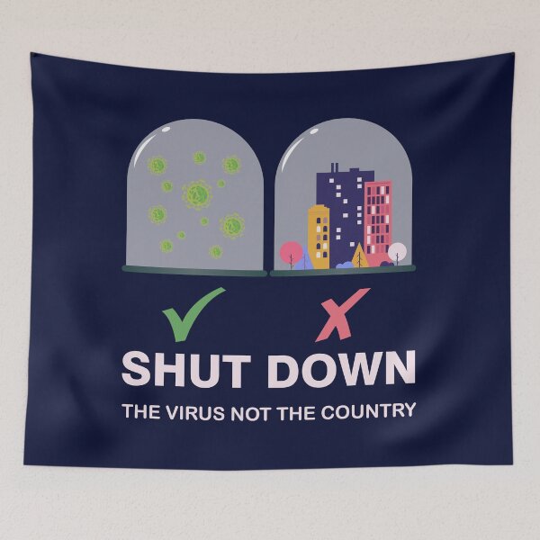 Item preview, Shut down the virus not the country light text, glass dome , right and wrong signs  shut down coronavirus, shut down covid 19,  designed and sold by SGS-.