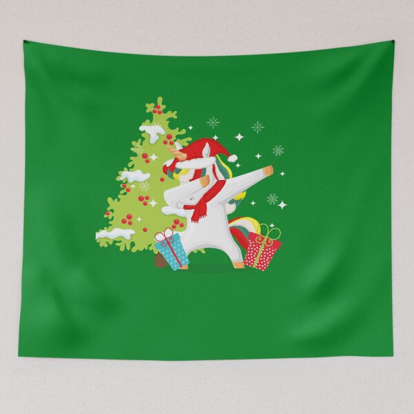 Item preview, Unicorn Christmas Dabbing Unicorn Santa on Christmas Tree  designed and sold by myrgomez.