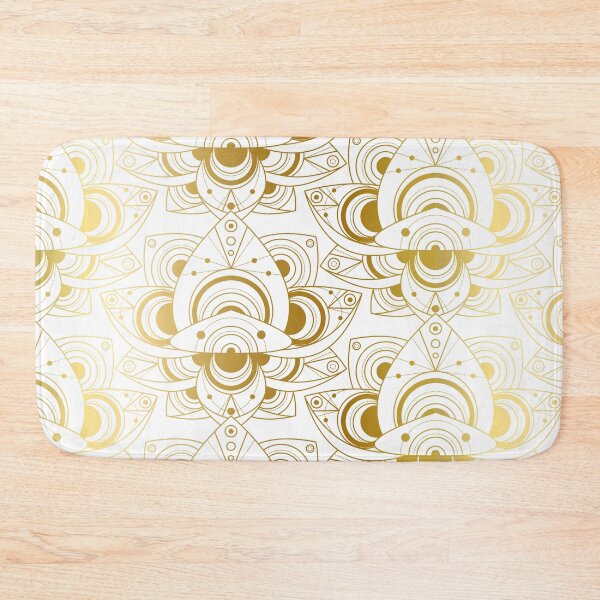 Item preview, Mystical lotuses white and gold pattern designed and sold by RoyalPeople.