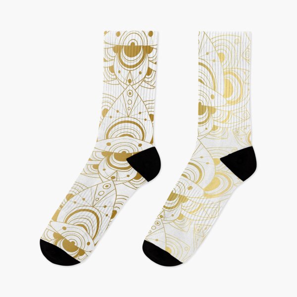 Item preview, Mystical lotuses white and gold pattern designed and sold by RoyalPeople.