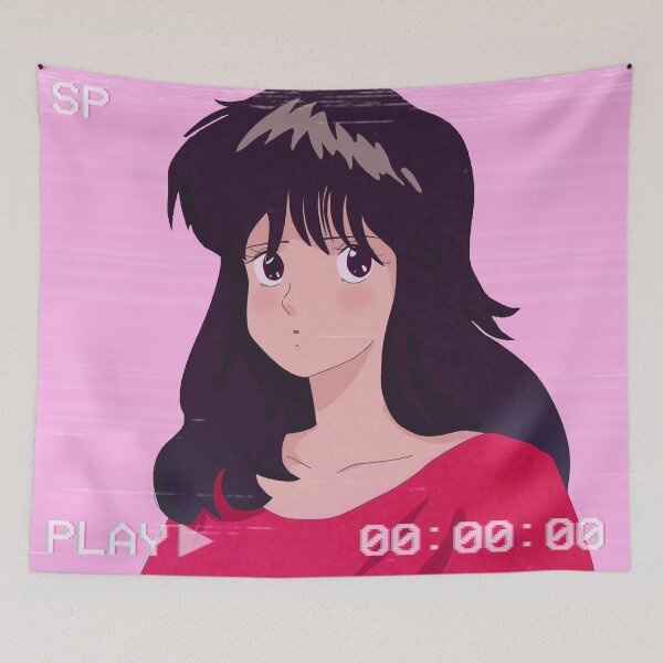 Item preview, Aesthetic Vaporwave Inspired Retro Anime Girl designed and sold by HappyGengar.