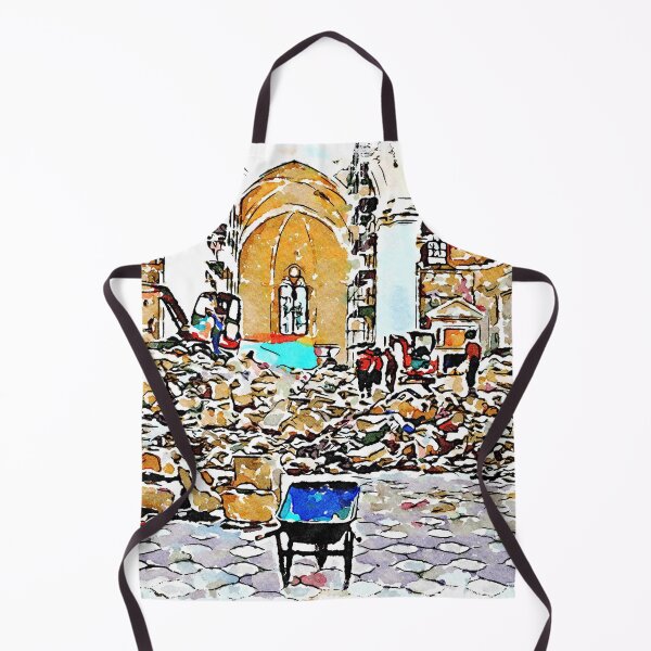 Item preview, L'Aquila: wheelbarrow and firefighters at work in the collapsed church designed and sold by Giuseppe Cocco.