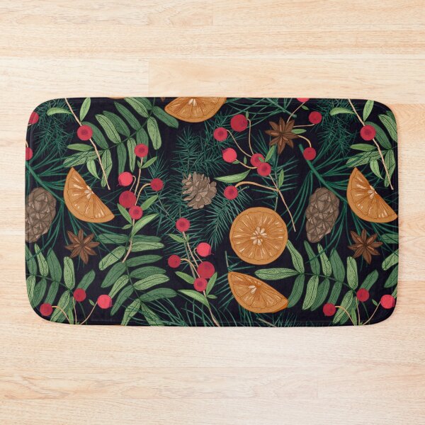 Item preview, Christmas Holiday Berries Leaves Citrus Pattern designed and sold by jackbrewer2694.