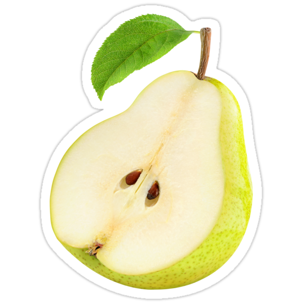 Half Of Yellow Pear With Leaf Stickers By 6hands Redbubble 