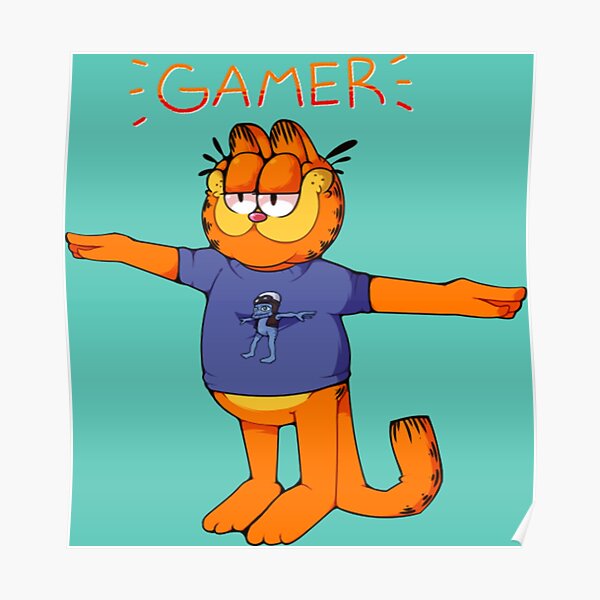 Garfield Gamer Posters | Redbubble