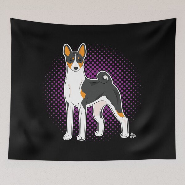Item preview, Basenji tricolor COMIC style designed and sold by LeChienArtistiQ.