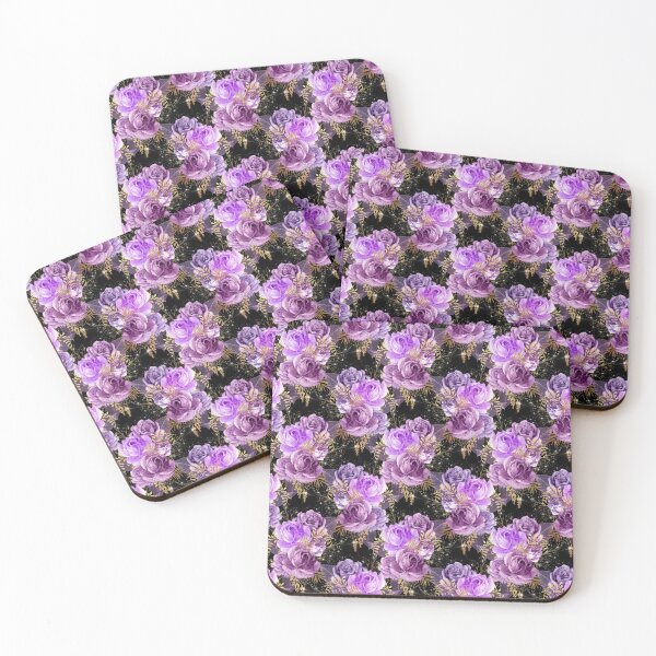 Item preview, Purple and black flower pattern designed and sold by RoyalPeople.