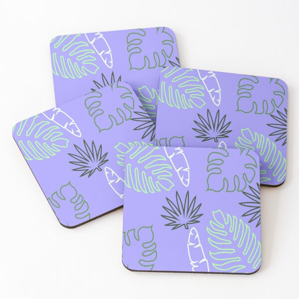 Item preview, Green palm leaves print (purple) designed and sold by Tomi018.