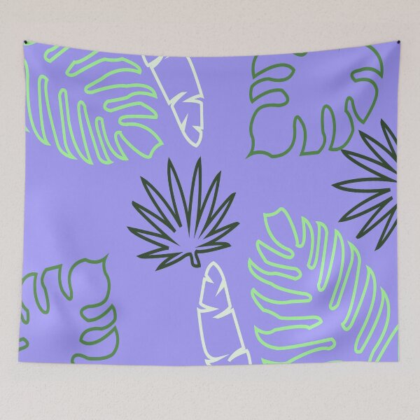 Item preview,  Green palm leaves print (purple) designed and sold by Tomi018.