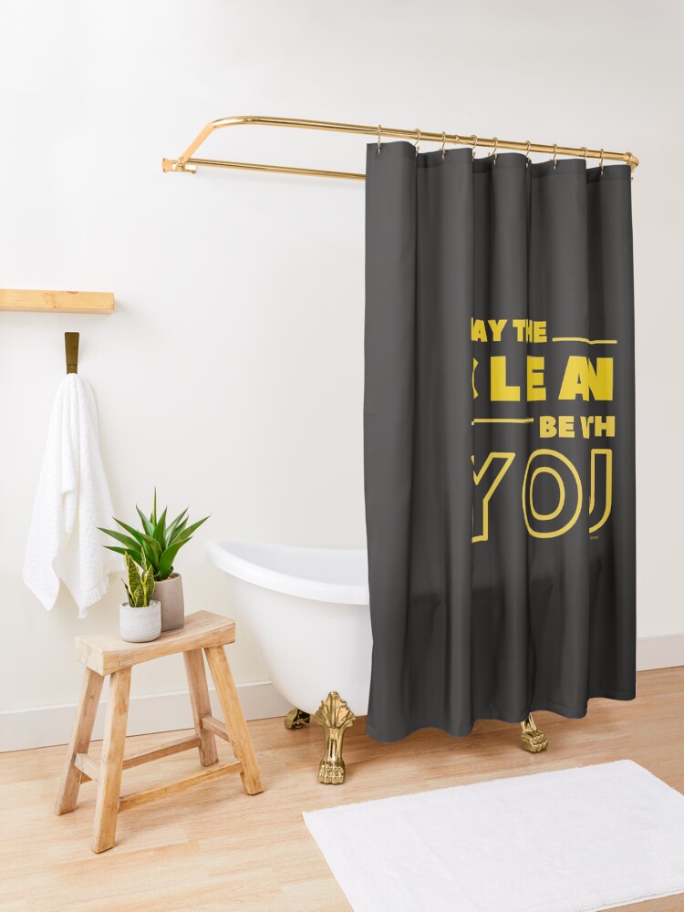 Alternate view of May the Clean Be With You Shower Curtain