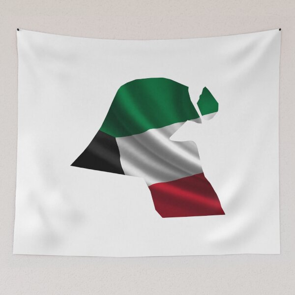 Item preview, Kuwait Map on Flag Stylish Design designed and sold by ArabCorner.