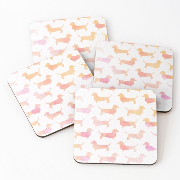 Item preview, Dachshunds in Peach designed and sold by Moopichino.