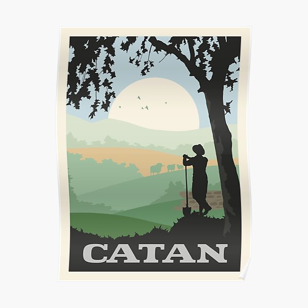 Catan Board Game- Minimalist Travel Poster Style - Gaming Art Poster