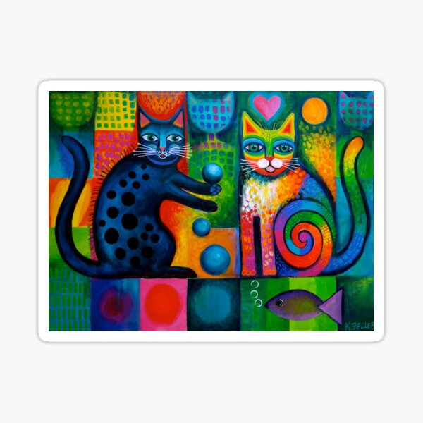 Two cheeky cats Acrylics Sticker