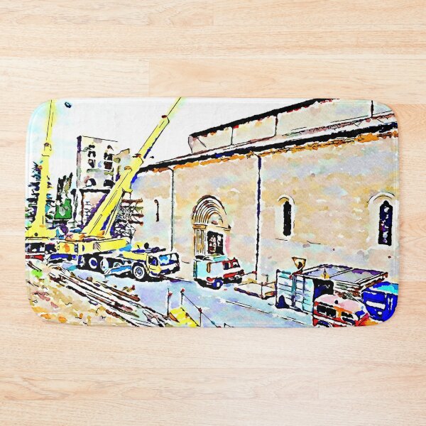 Item preview, L'Aquila: church and yellow cranes designed and sold by Giuseppe Cocco.