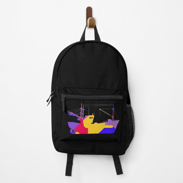 Item preview, Colorful silhouette of a fishing trawler designed and sold by MIRO3D.