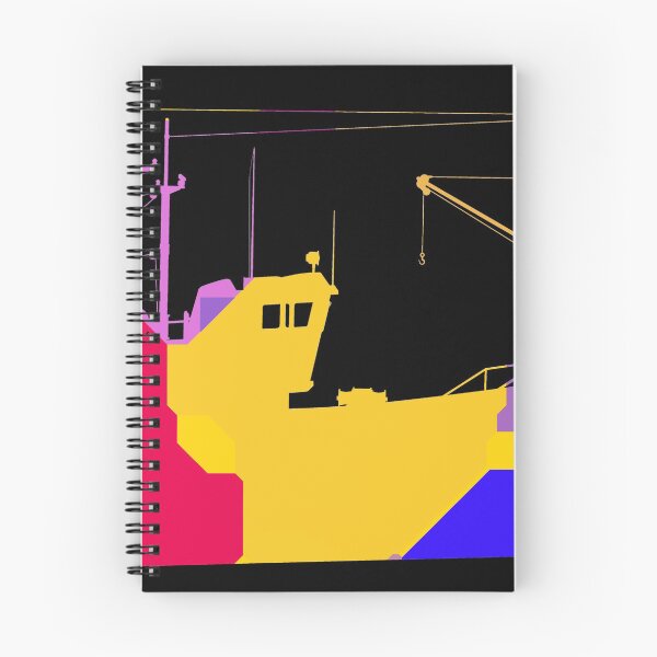 Item preview, Colorful silhouette of a fishing trawler designed and sold by MIRO3D.