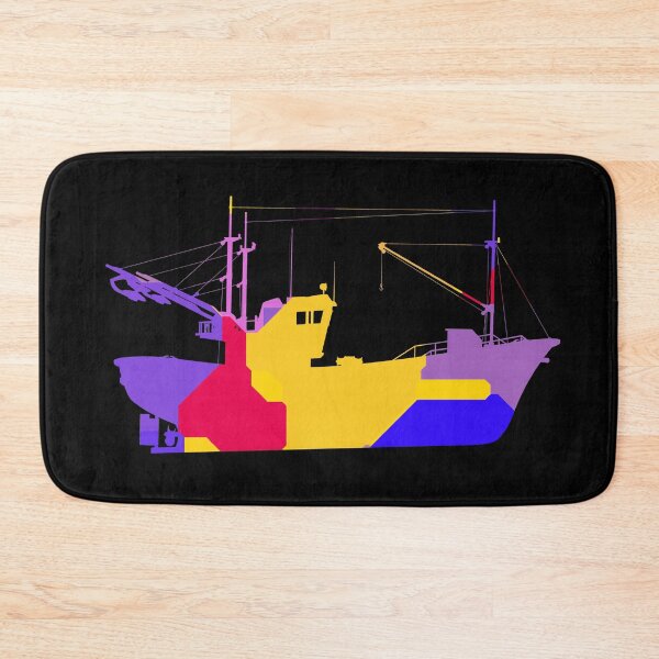 Item preview, Colorful silhouette of a fishing trawler designed and sold by MIRO3D.
