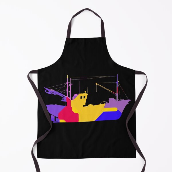 Item preview, Colorful silhouette of a fishing trawler designed and sold by MIRO3D.