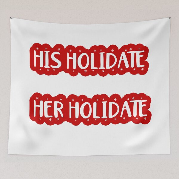Item preview, His & Hers Holidate -Netflix Christmas Movie Holiday Sticker 2020 Cast Actors Film Age Emma Roberts Funny Christmas Present Gift Card Love Couple Holiday Film Moments Trailer Review Quote Trends Ideas designed and sold by qualityprinting.