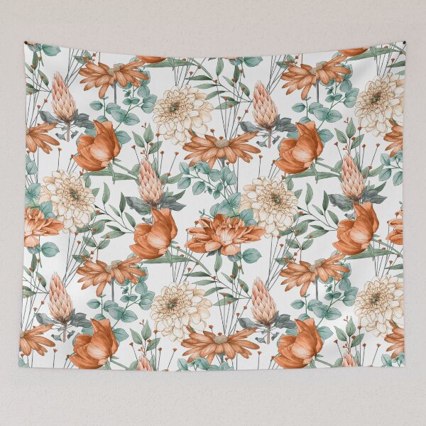 Item preview, Lovely Burnt Orange Flower Pattern designed and sold by MFGB-Creations.