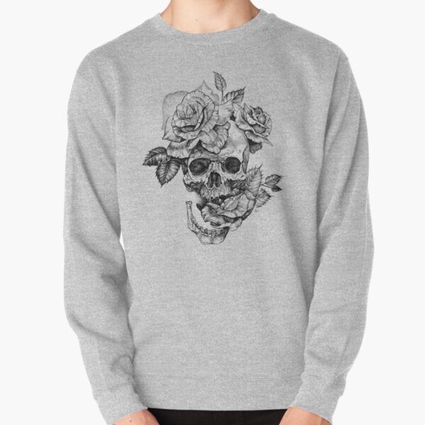Skull And Roses Pullover Sweatshirt