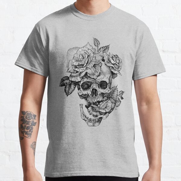 Schädel und Rosen Classic T-Shirt