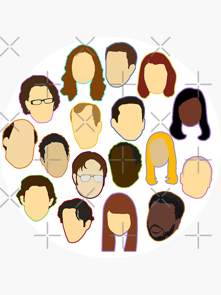 "The Office Heads Sticker" Sticker by pickledbeets Redbubble