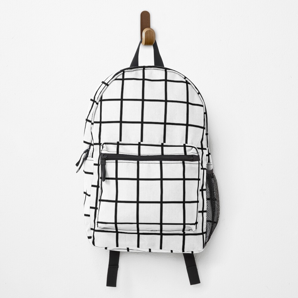 Black and 2025 white grid backpack