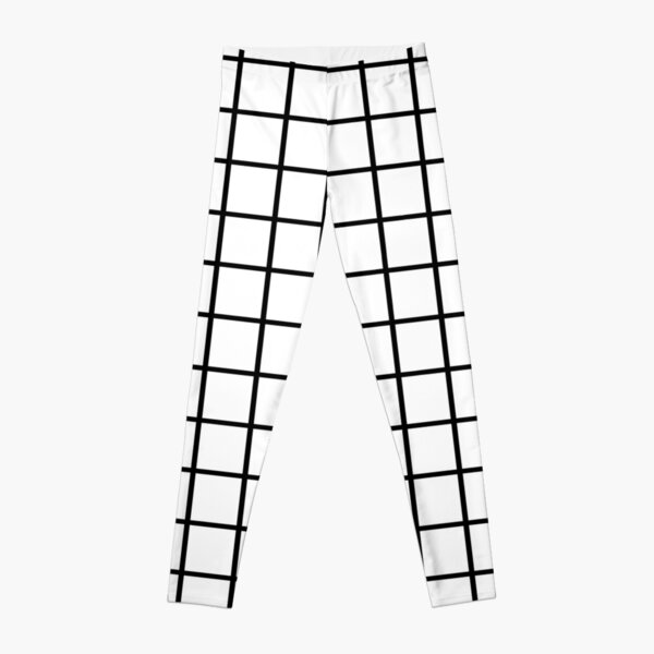 Black and White, Waffle Grid Leggings for Sale by thepinecones