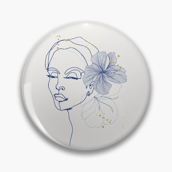 Item preview, Women Portrait with Flowers Nymph Line Art  designed and sold by HerMindSpeaks.
